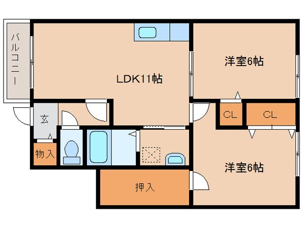 宮崎駅 バス15分  西中下車：停歩7分 1階の物件間取画像